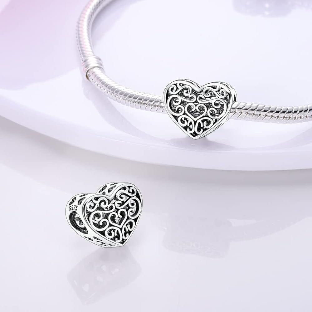 Heart Flower Charm