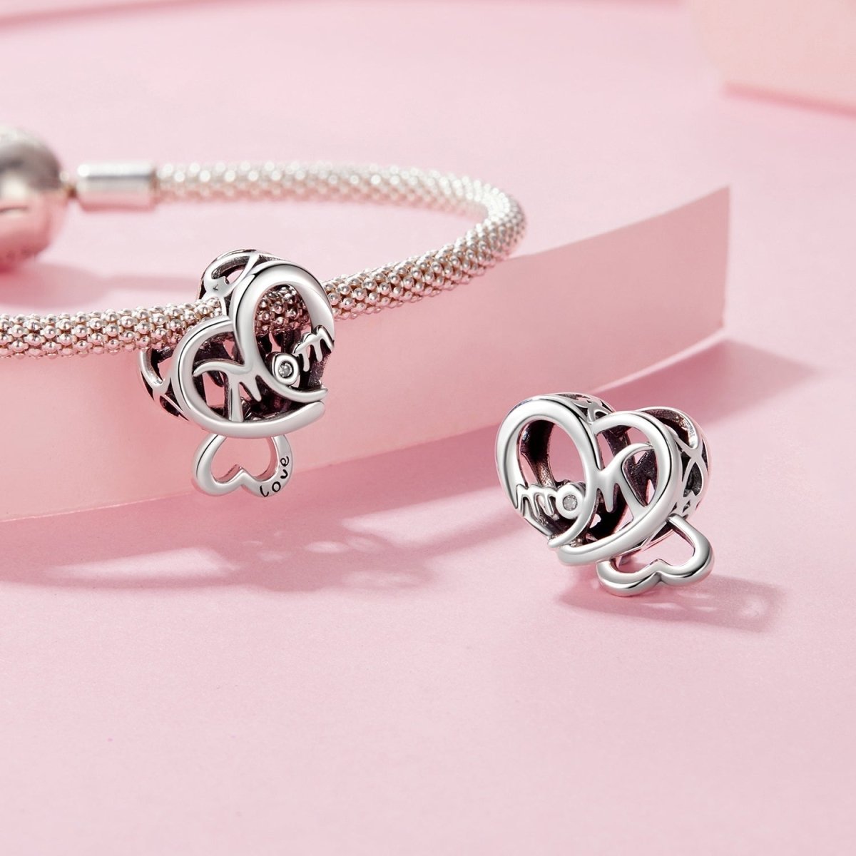 Love You Mom Infinity Heart Charm