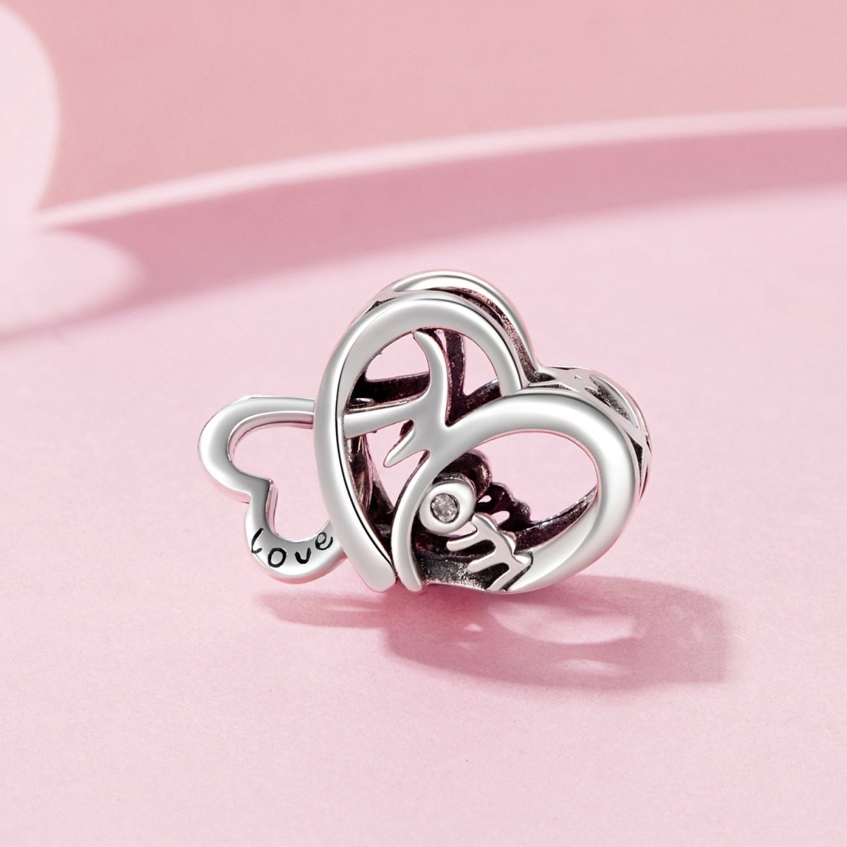 Love You Mom Infinity Heart Charm