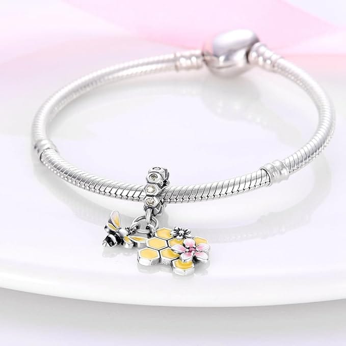 Honeycomb Bee Charm