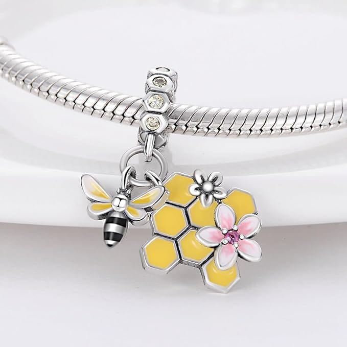 Honeycomb Bee Charm