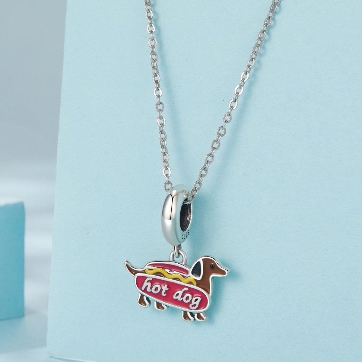 Hot Dog Dachshund Dangle Charm