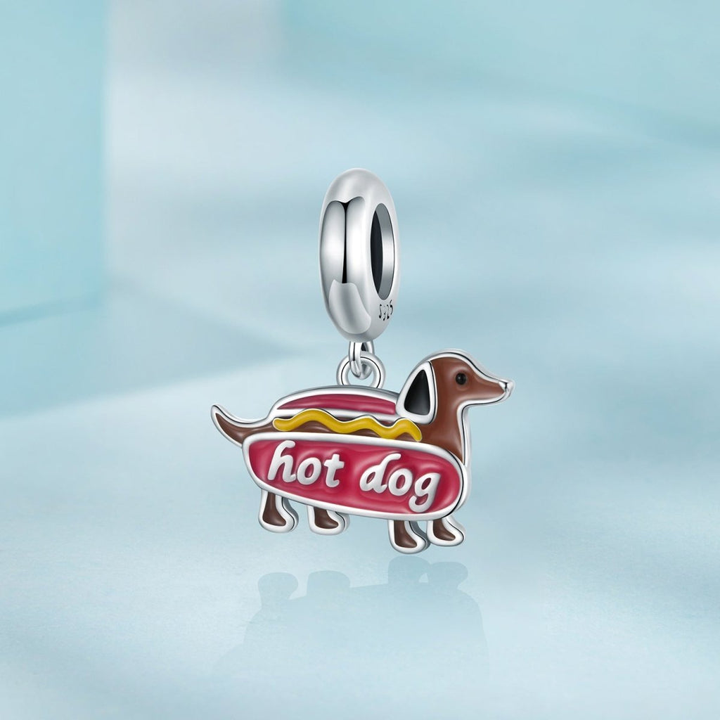 Hot Dog Dachshund Dangle Charm