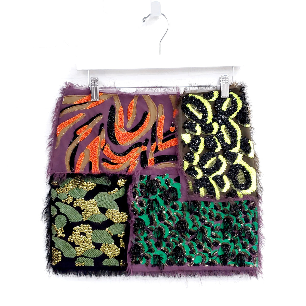 VERSACE PATCHWORK BEADED SKIRT - SIZE 6 ($4445)