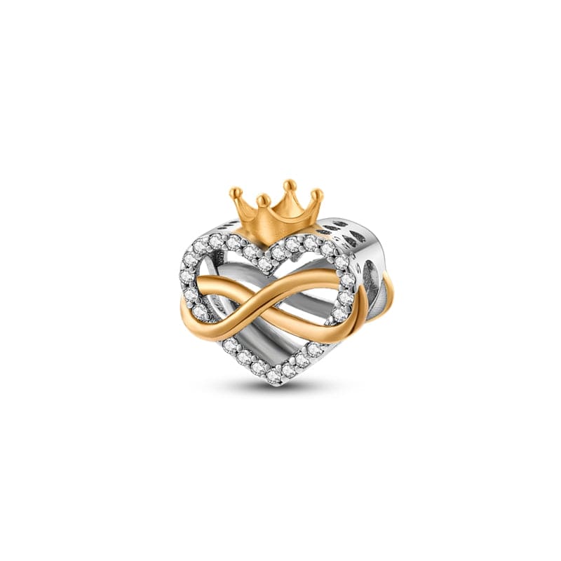 Infinity Queen Crown Heart Charm