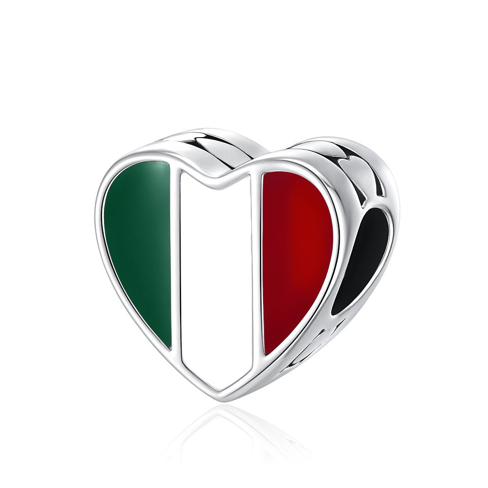 Italy Flag Heart Charm