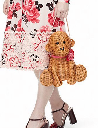 Kate Spade New York Rambling Roses Wicker Monkey Handbag