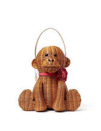 Kate Spade New York Rambling Roses Wicker Monkey Handbag