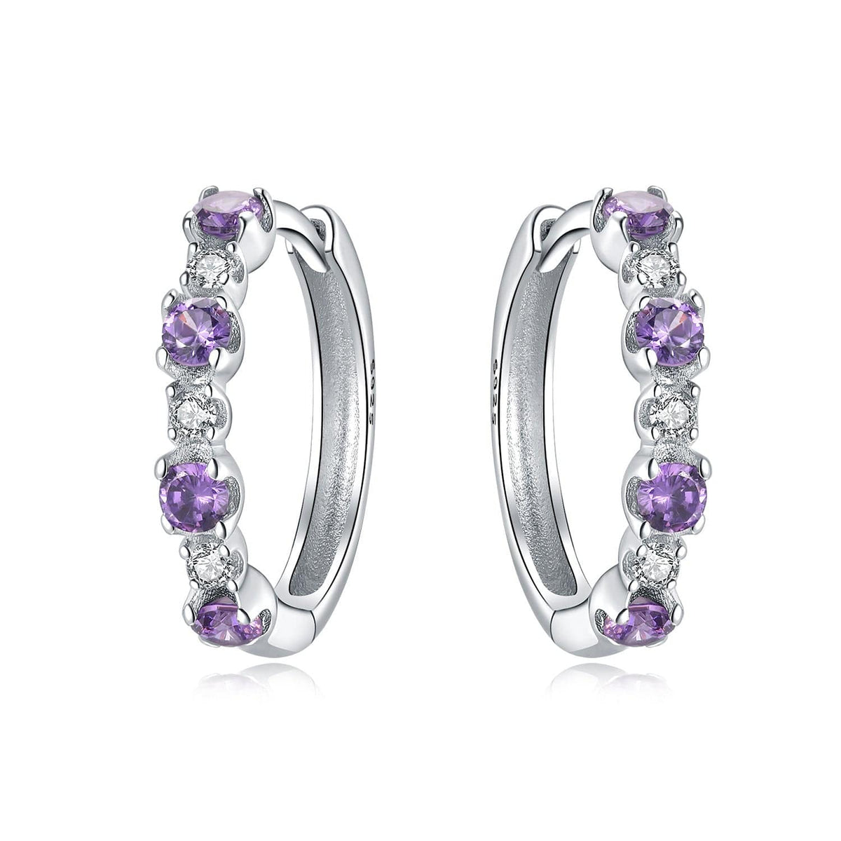 Lavender Crystal Hoop Earrings