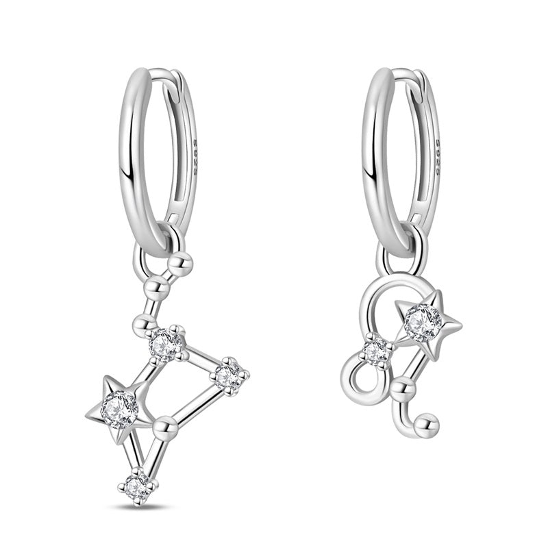 Leo Constellation Zodiac Hoop Earrings