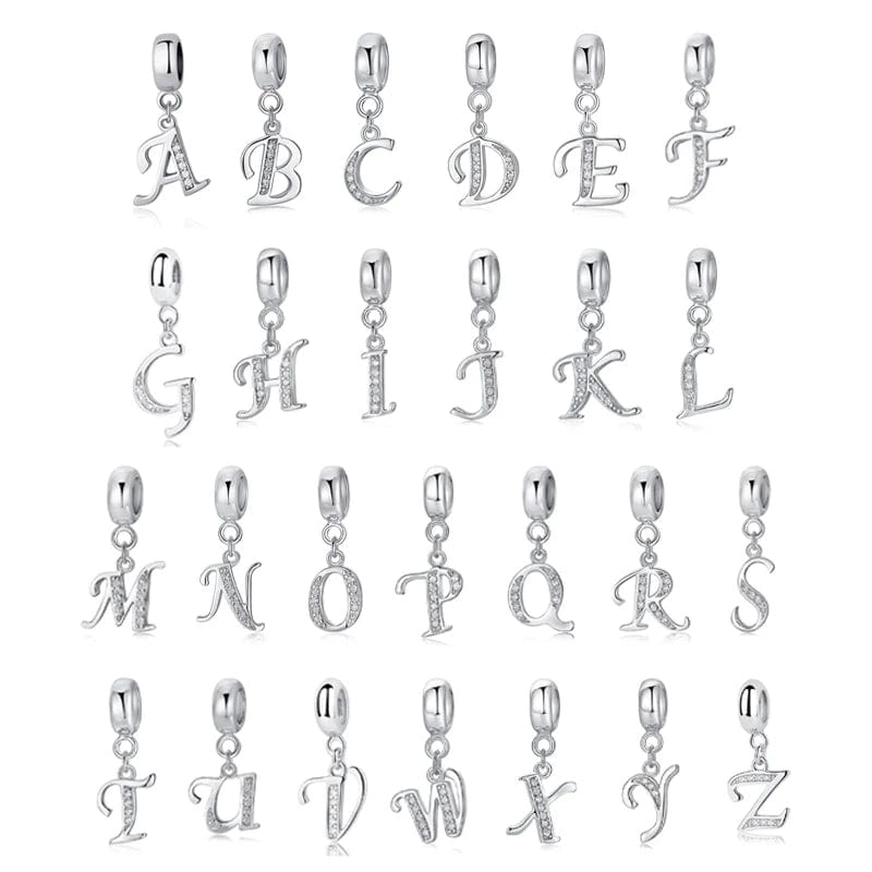 Elegant Cursive Letter A~Z Alphabet Charm