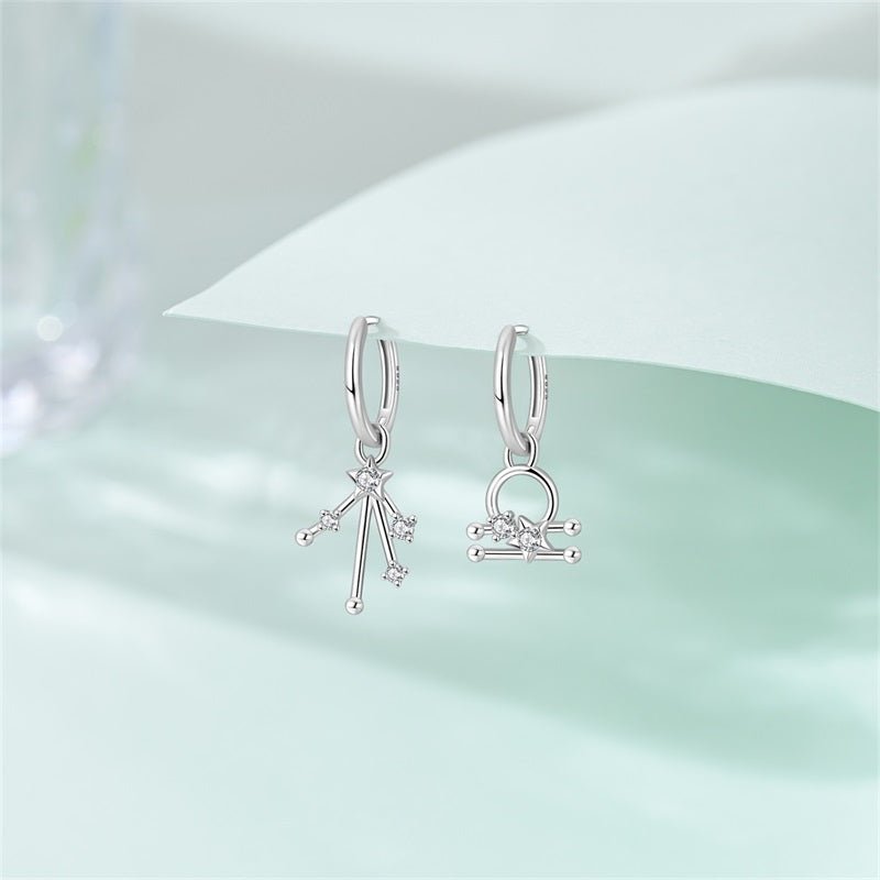 Libra Constellation Zodiac Hoop Earrings