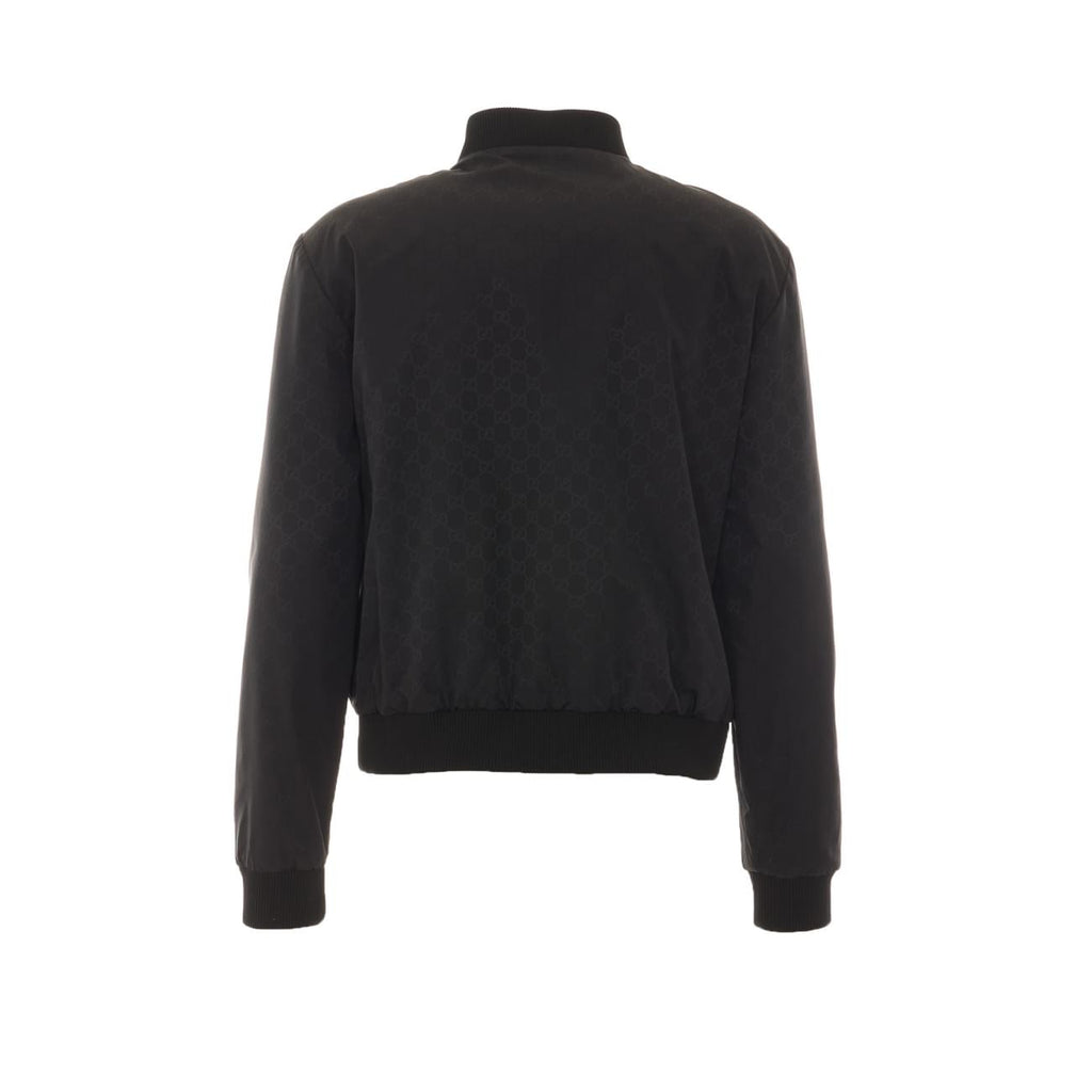 Gucci Men Lightweight Silk Faille Reversible Zipper Jacket