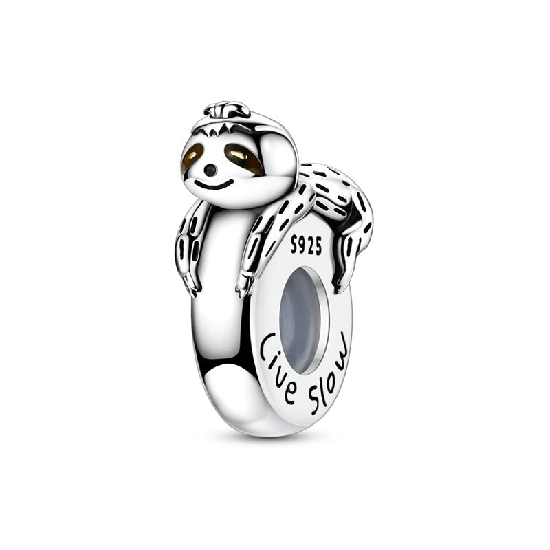 Live Slow Sloth Hug Charm