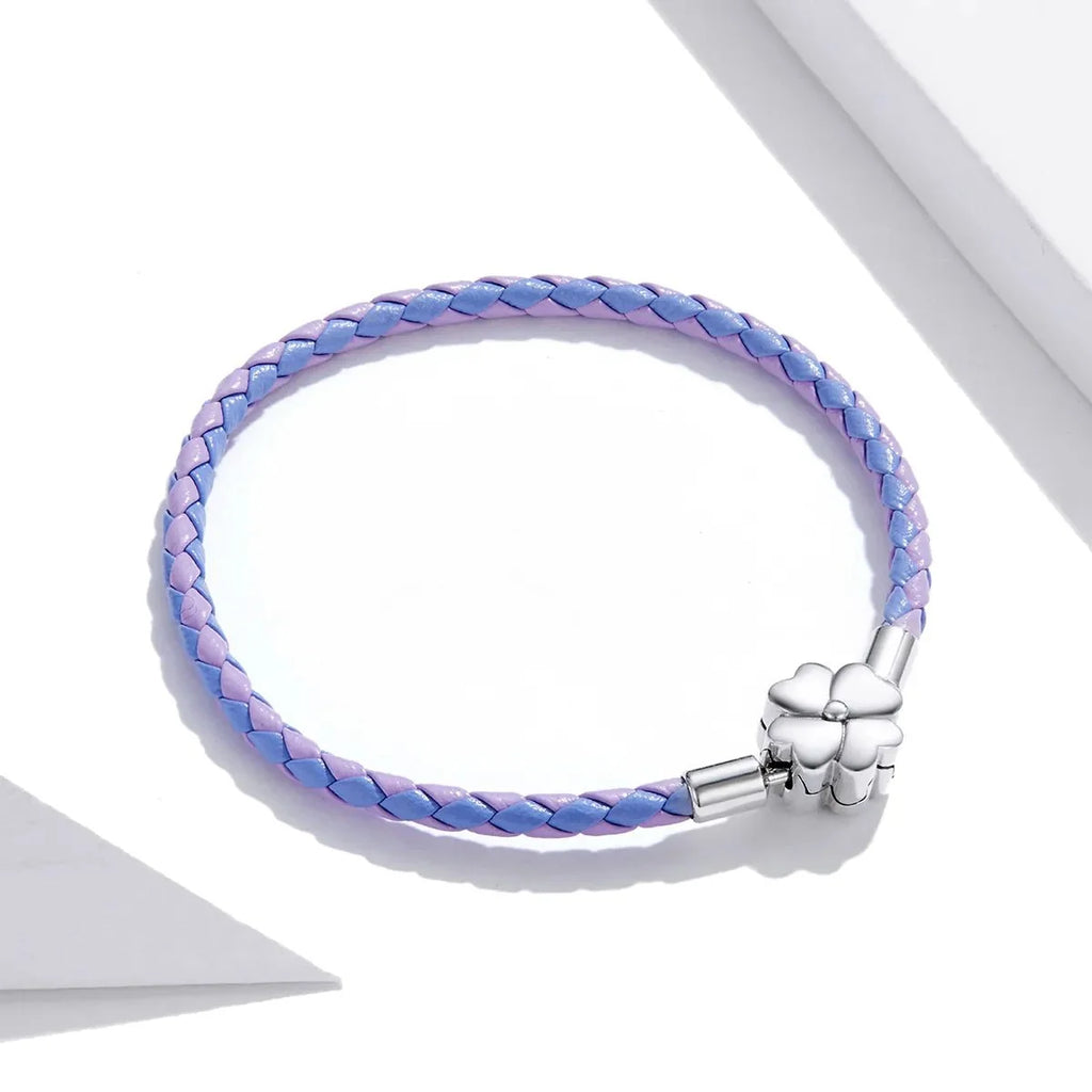Lucky Clover Leather Charm Bracelet
