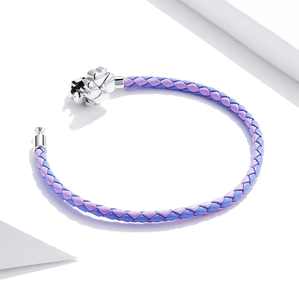 Lucky Clover Leather Charm Bracelet