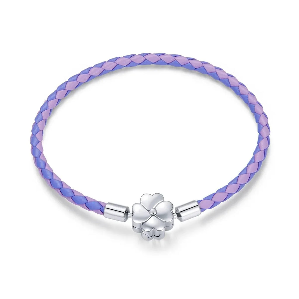 Lucky Clover Leather Charm Bracelet