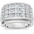 2Ct Men's Diamond Ring in 14k Gold Lab Grown Multi-Row Channel Set