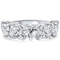 3 3/4Ct Heart Shape Diamond Five Stone Wedding Ring 14k Gold Lab Grown