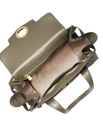 Michael Michael Kors Carmen Small Flap Belted Leather Satchel