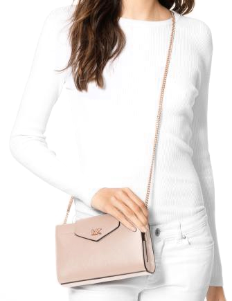 Michael Michael Kors Crossgrain Leather Crossbody Clutch