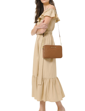 Michael Michael Kors Large East West Woven Leather Crossbody