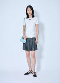 Miu Miu Women Lace-Trim Logo-Patch T-Shirt