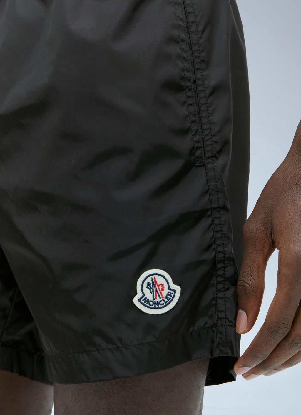 Moncler Men Logo Patch Swim Shorts