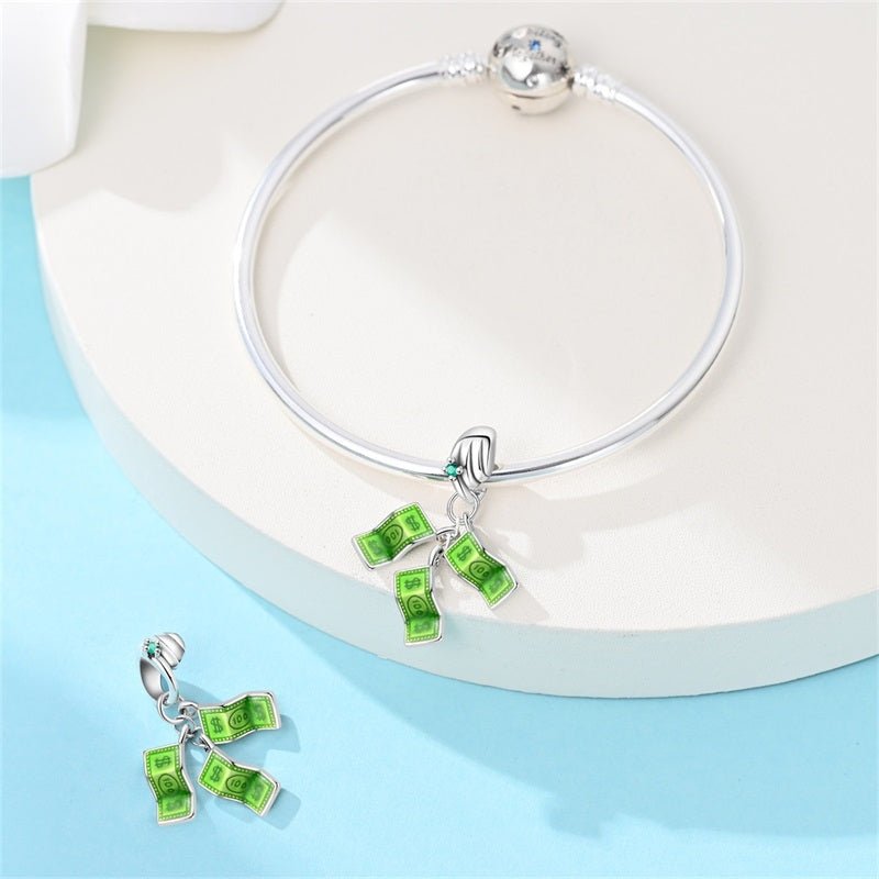 Money Bills Dangle Charm
