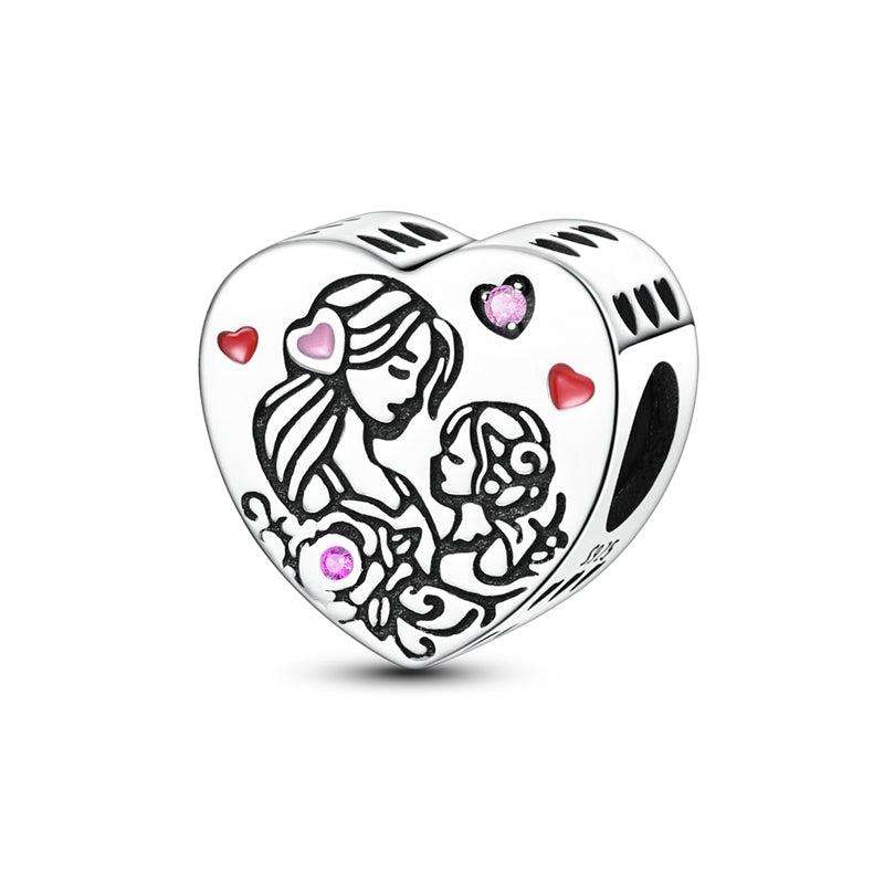 Mother & Daughter Love Heart Charm