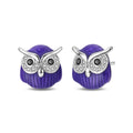 Mystical Night Owl Crystal Stud Earrings