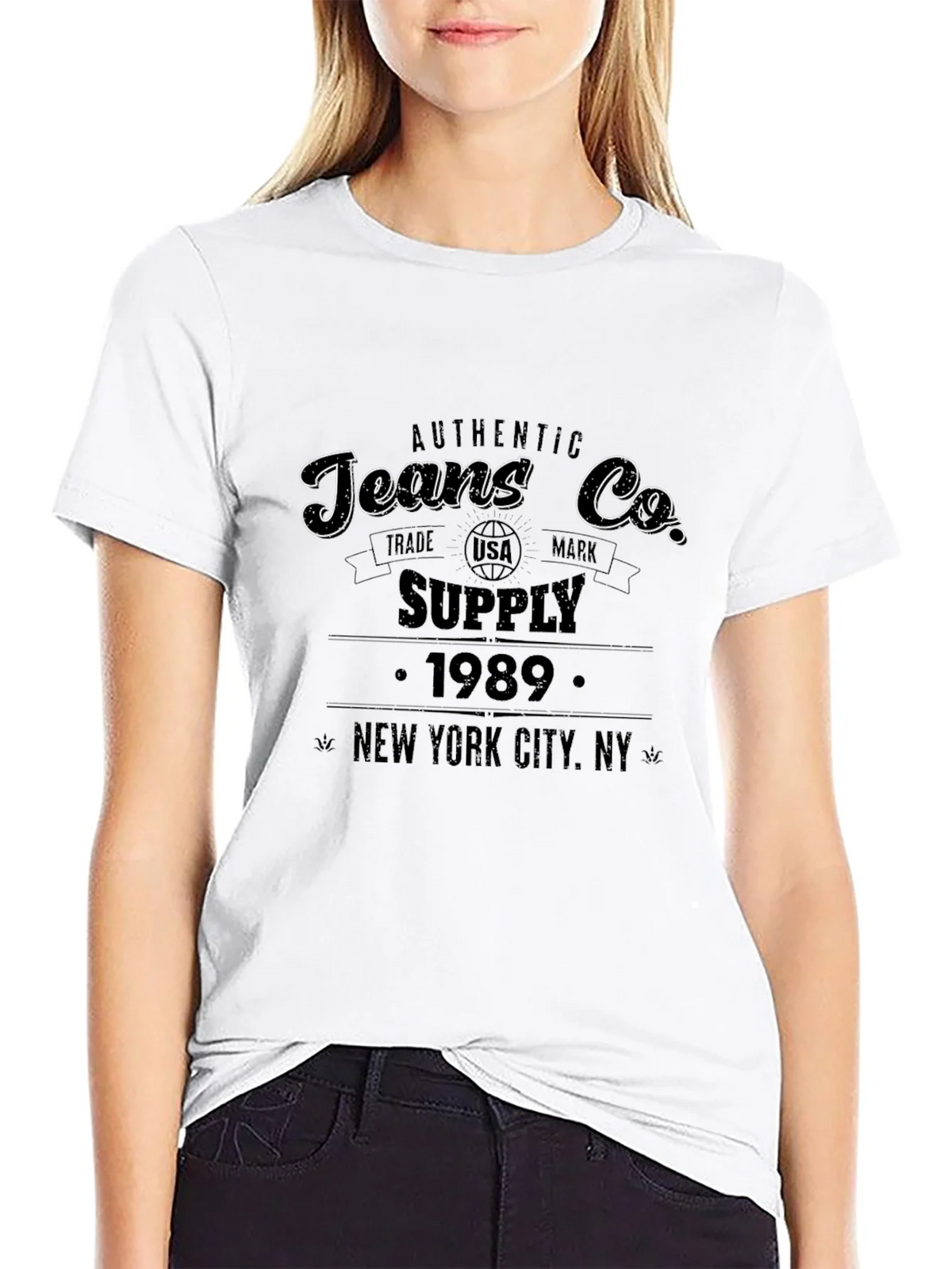 Authentic Jeans Co. Black Graphic T-Shirt