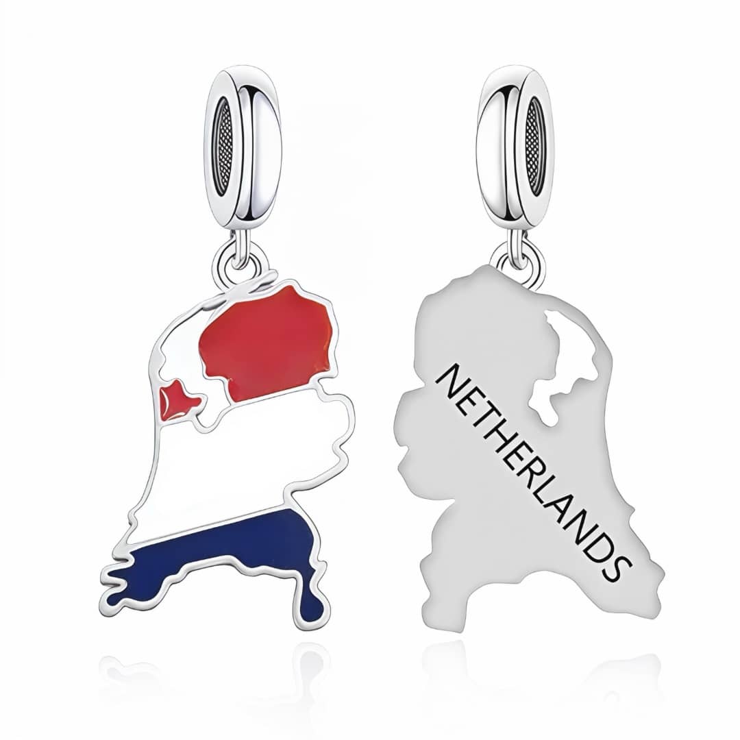 Netherlands Map Flag Dangle Charm