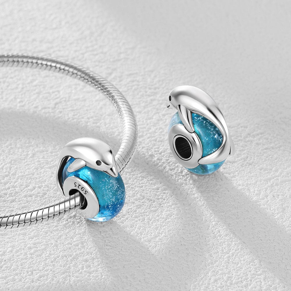 Ocean Dolphin Embrace Blue Charm