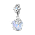 Opal Snowflake Cat Dangle Charm