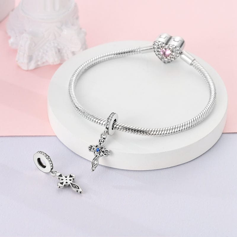 Sparkling Cross Dangle Charm