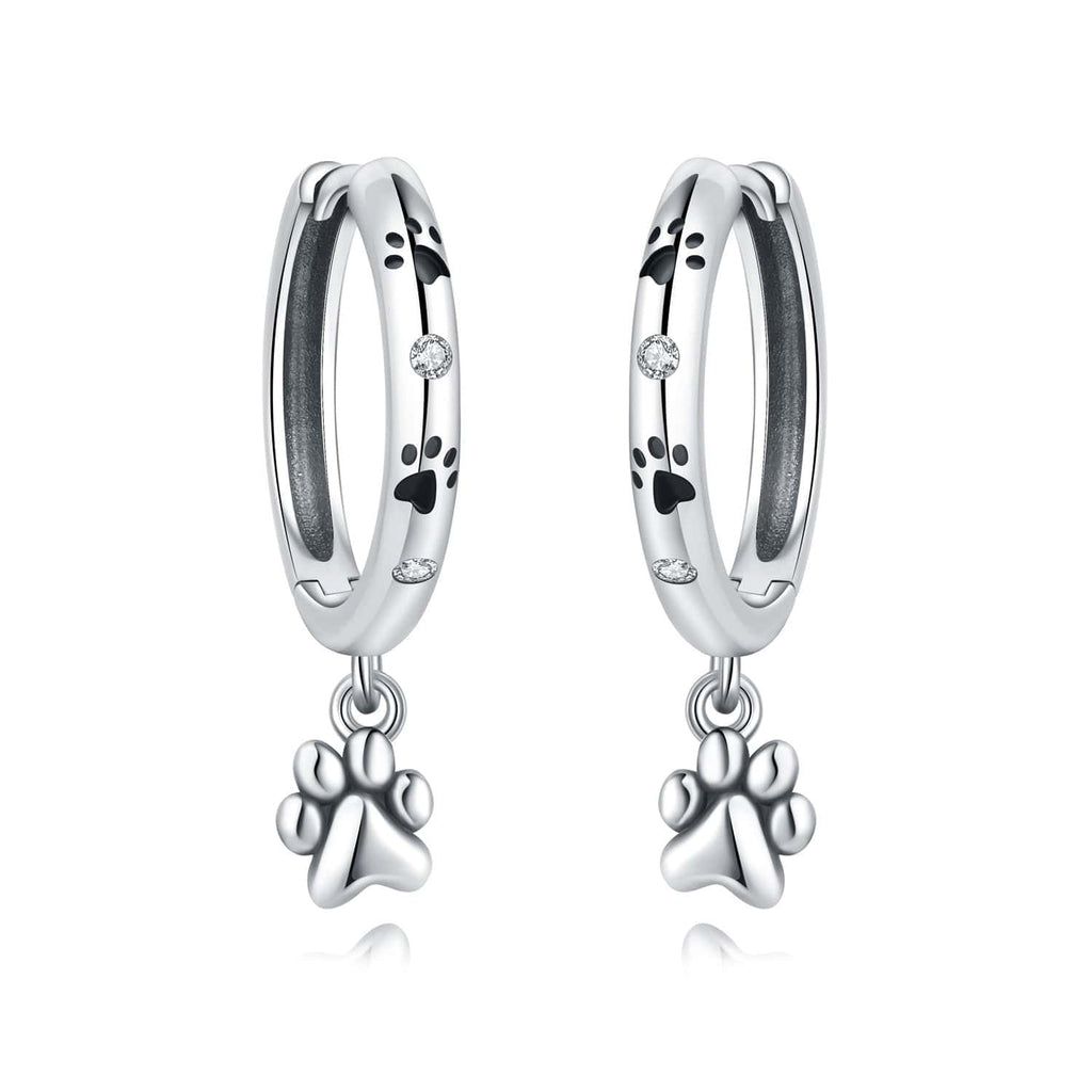 Paw Print Hoop Earrings