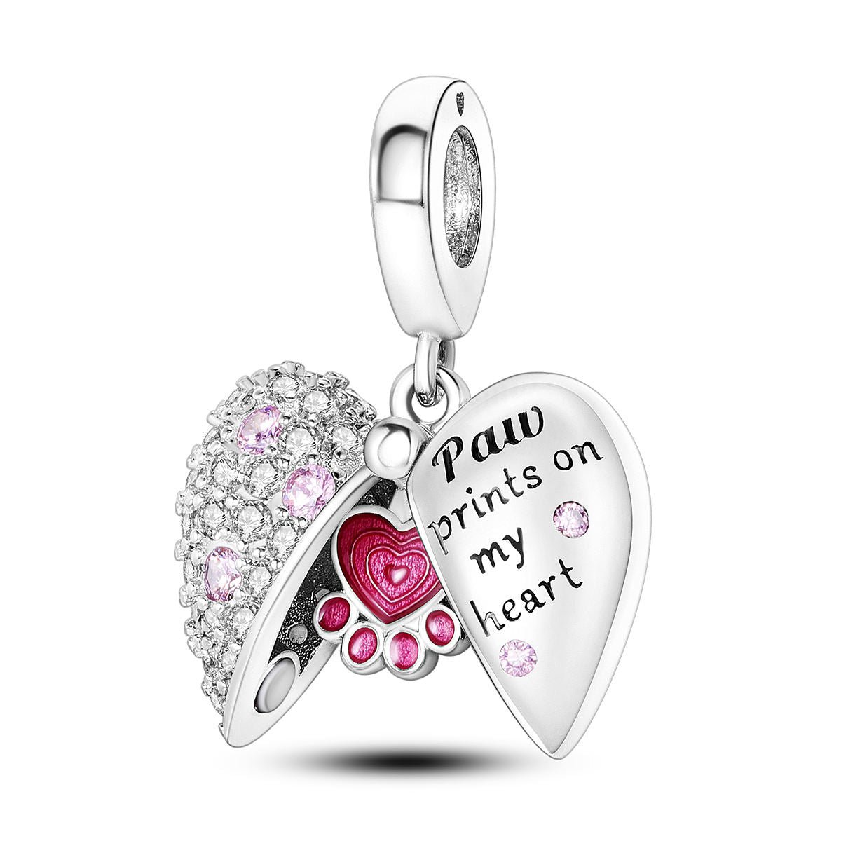 Paw Prints on My Heart Dangle Charm