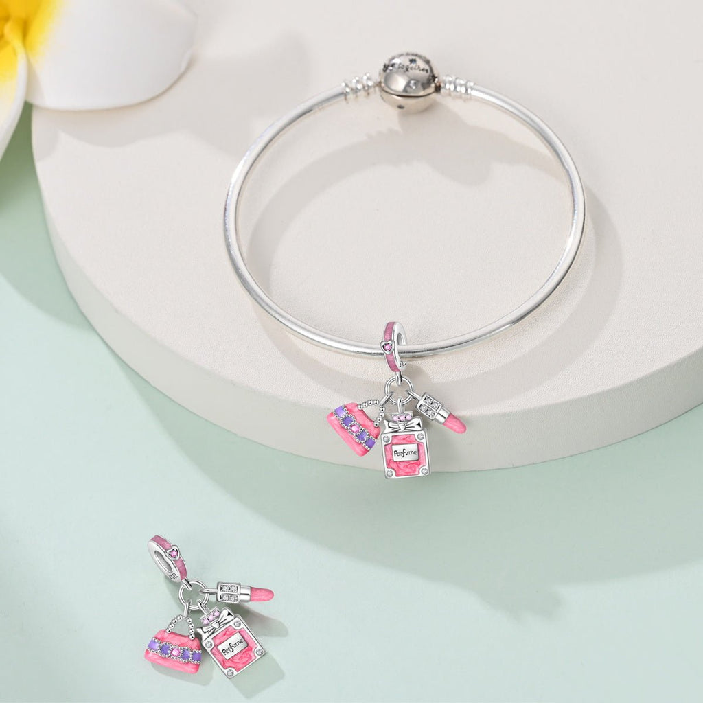 Perfume Bottle, Lipstick, & Handbag Dangle Charm