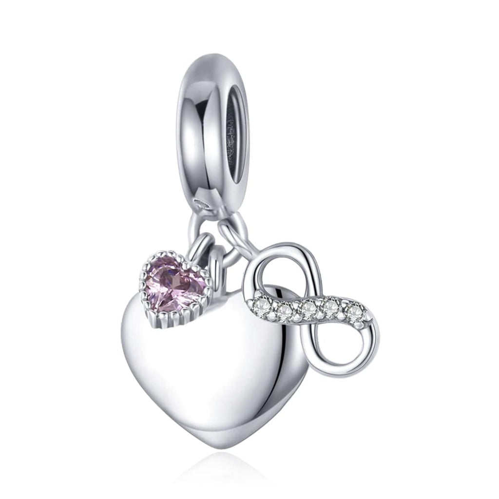 Personalized Infinity Heart Engraved Charm