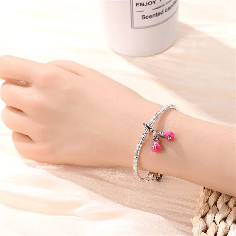Pink Boxing Gloves Charm