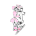 Pink Enamel Bows & Sparkling Stones Ring