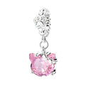 Pink Kitty with Paw Print Dangle Charm