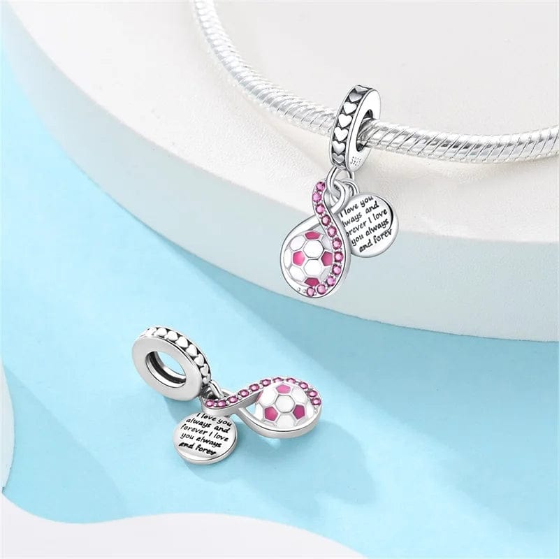 Pink Soccer Dangle Charm