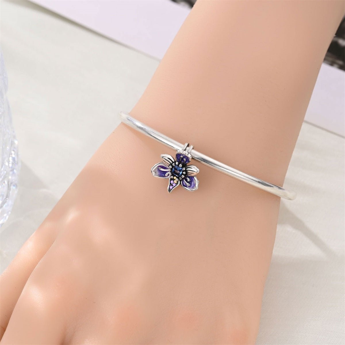 Purple Blossom Flower Charm