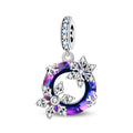 Purple Crystal Snowflake Dangle Charm