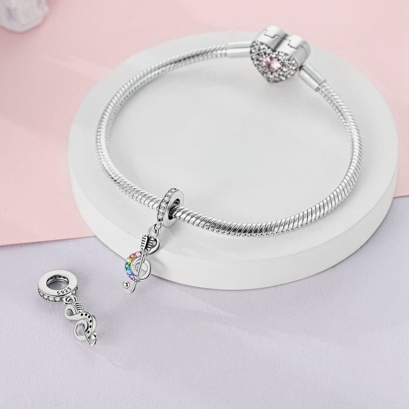 Rainbow Music Note & Microphone Charm