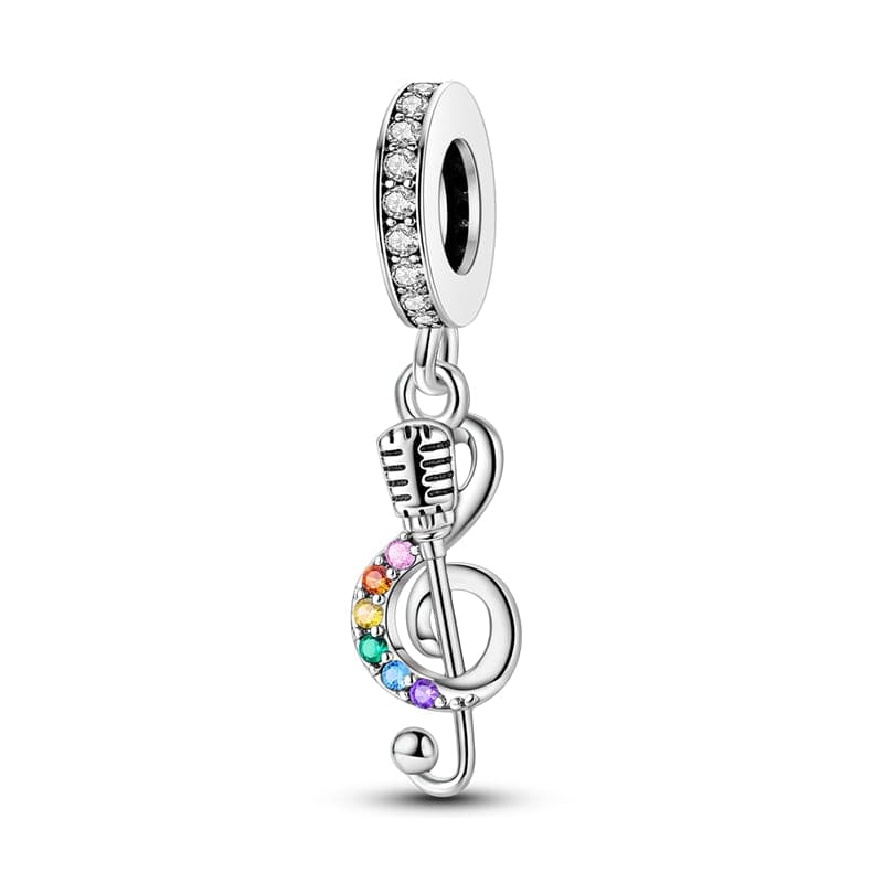 Rainbow Music Note & Microphone Charm