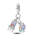 Rainbow Palette & Easel Artist Charm