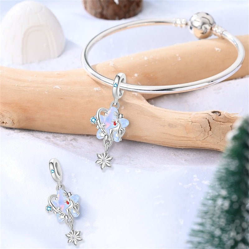 Reindeer & Opal Star Winter Dangle Charm